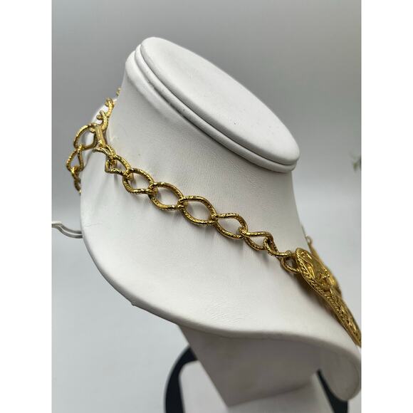 JOSE MARIA BARRERA Avon Spanish Falling Leaves Statement Filigree Bib Necklace - Picture 4 of 10